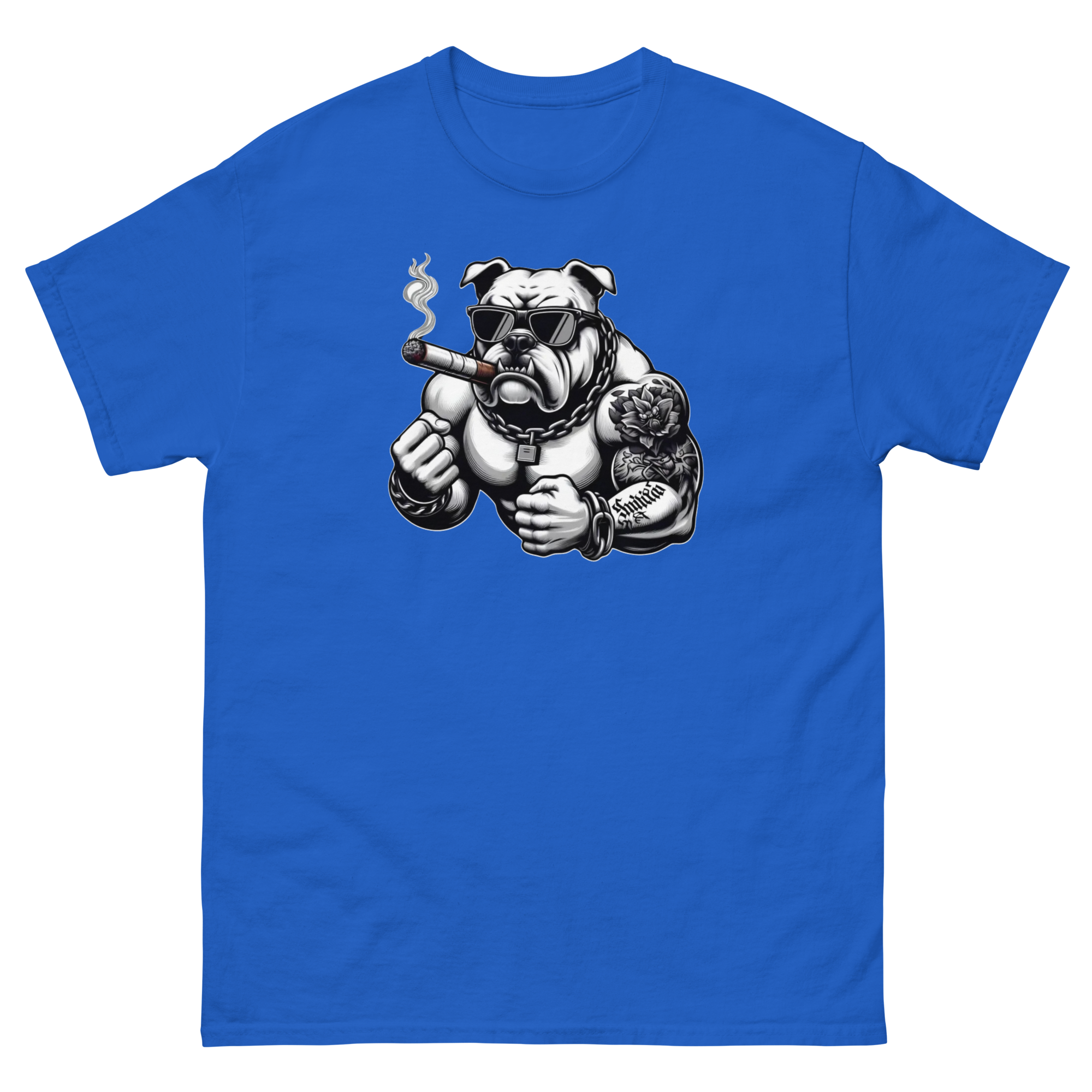 Big Boy Bulldog Design | Men’s Custom Classic T-Shirt Physical T-Shirt Style-Junction Royal S 