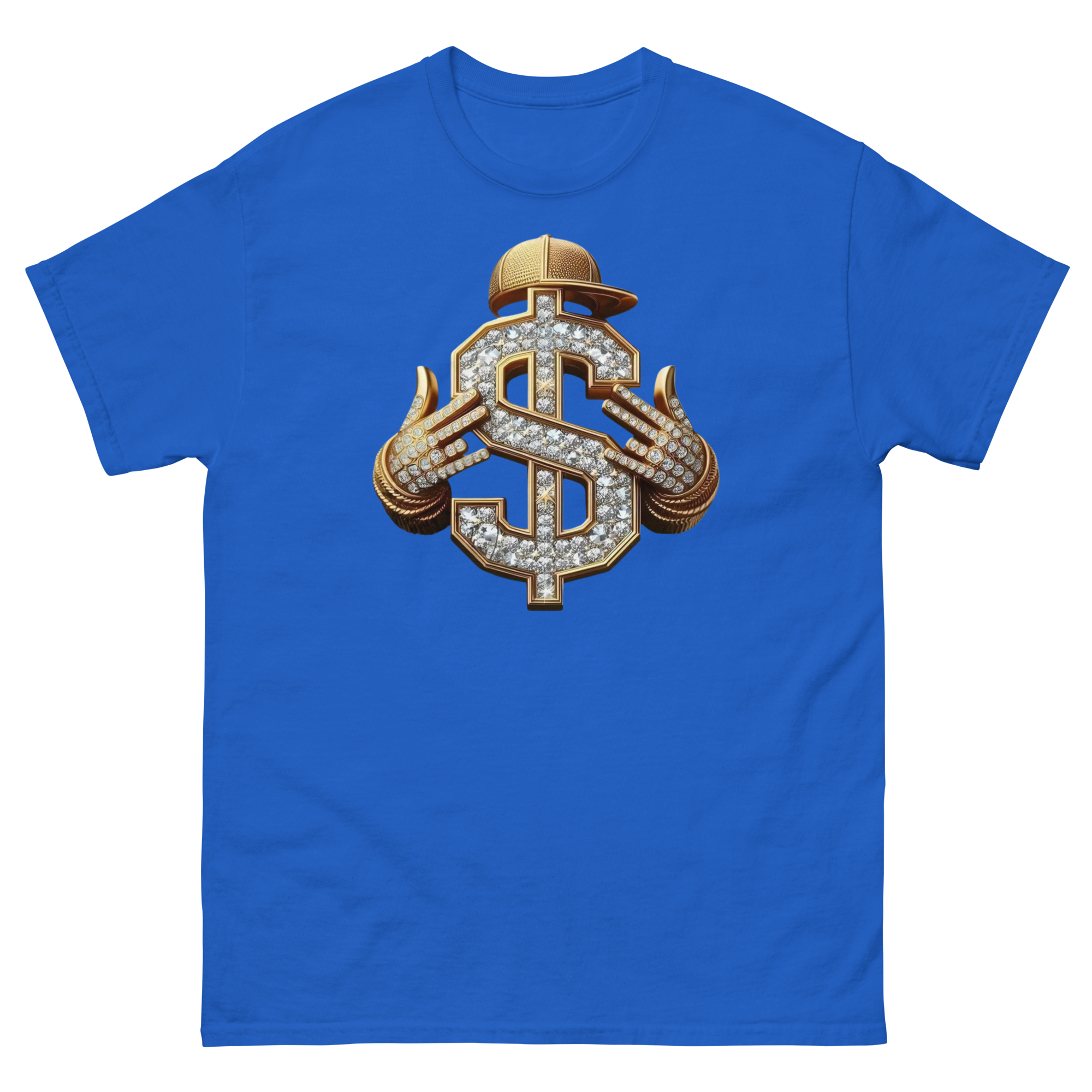 Diamond Dollar Swag Custom Design Unisex Classic T-shirt Physical T-Shirt Style-Junction Royal S 