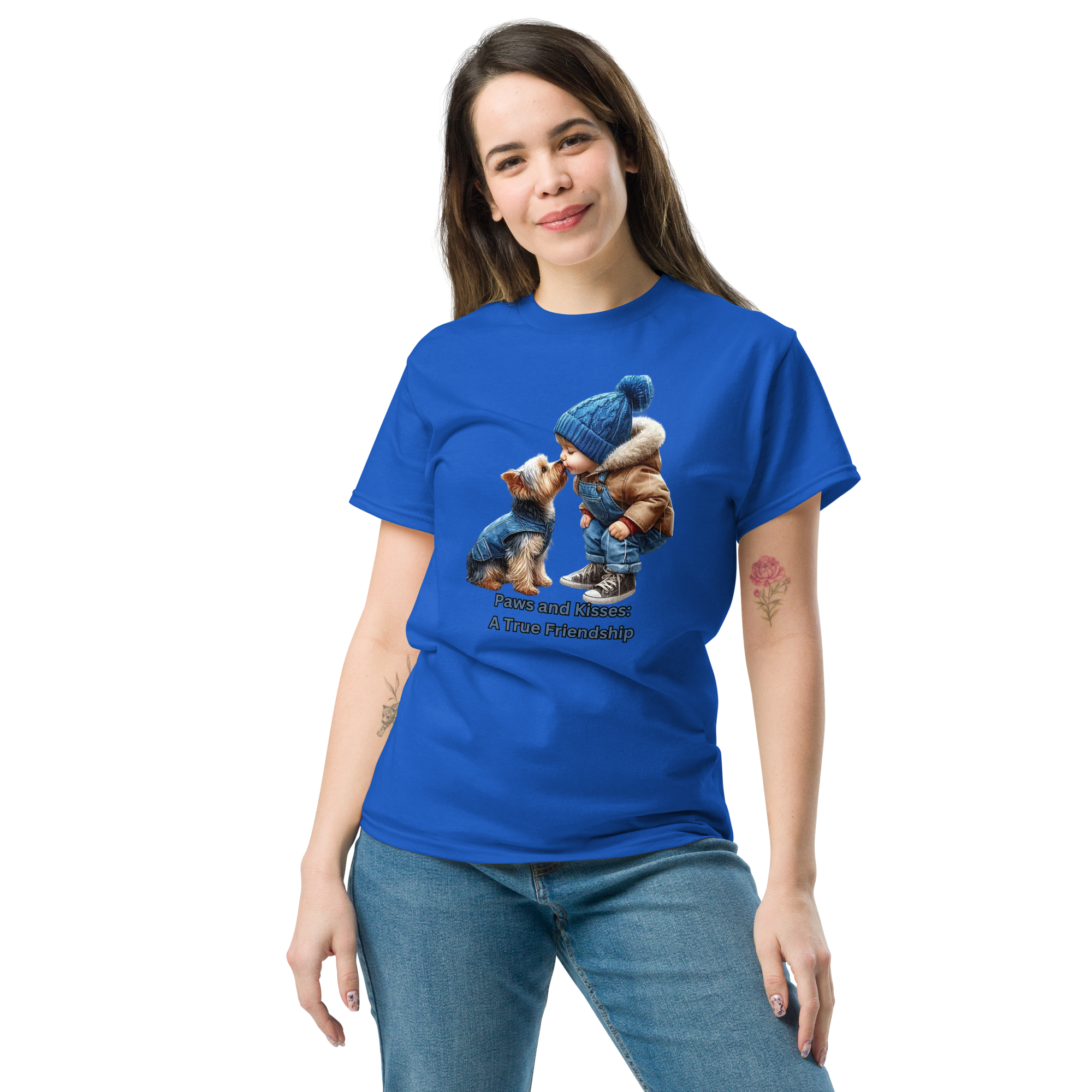 Paws and Kisses Unisex Custom Classic T-shirt Physical T-Shirt Style-Junction Royal S 