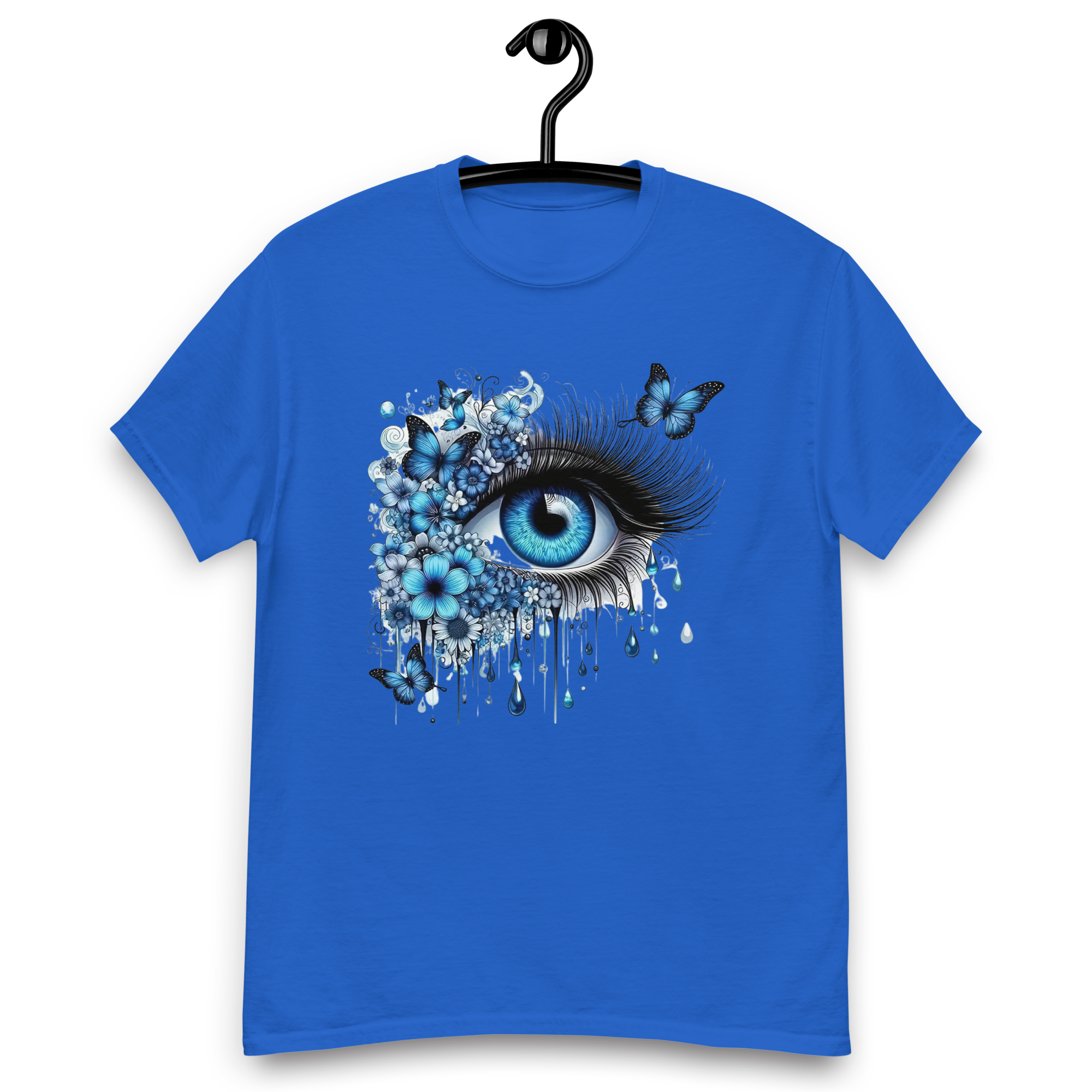 Tears of Blue Elegance Unisex Classic Tee - 100% Cotton with Double-Seam Durability Physical T-Shirt Style-Junction Royal S