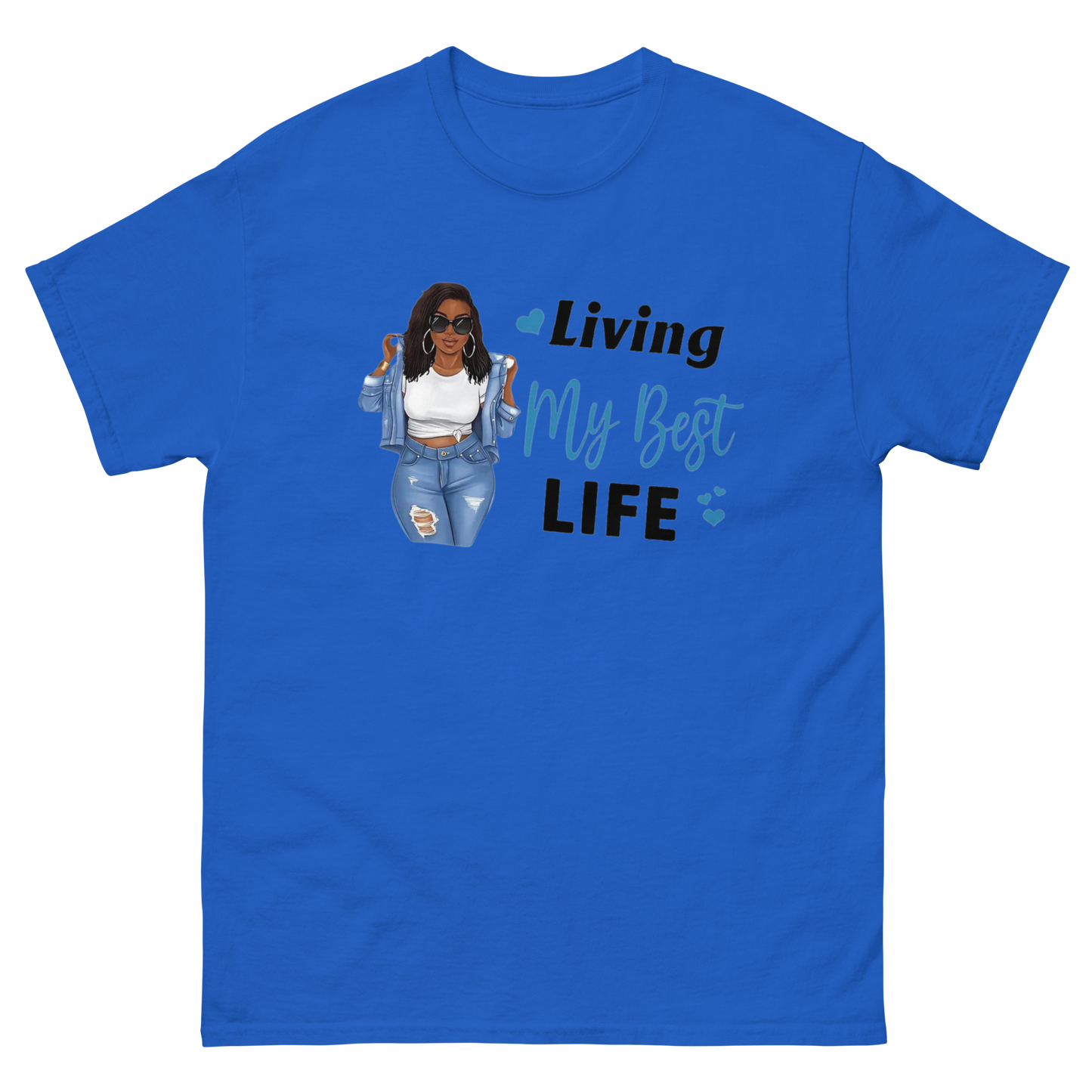 Living My Best Life Women's Classic Tee Physical T-Shirt Style-Junction Custom Designs & Prints Royal S