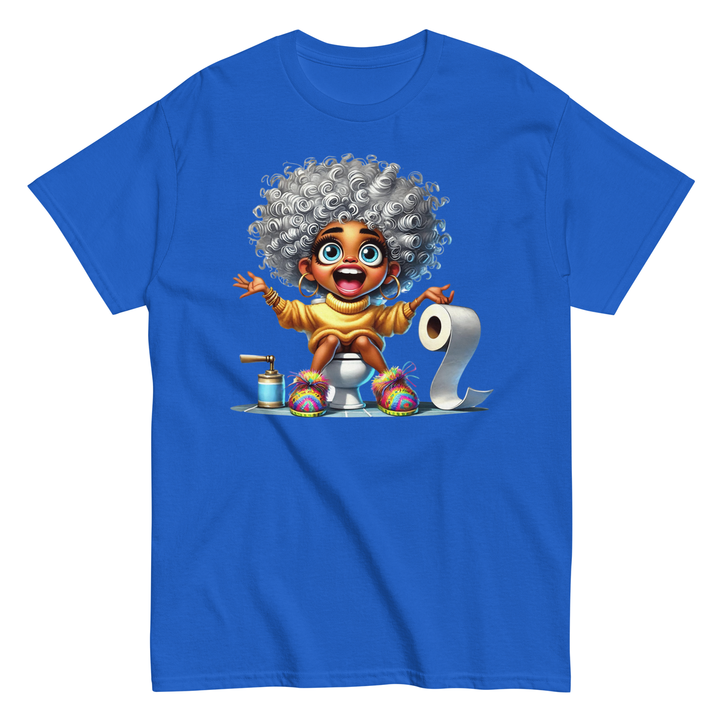 Toilet Time Joy Women's Classic Tee Physical T-Shirt Style-Junction Custom Designs & Prints Royal S