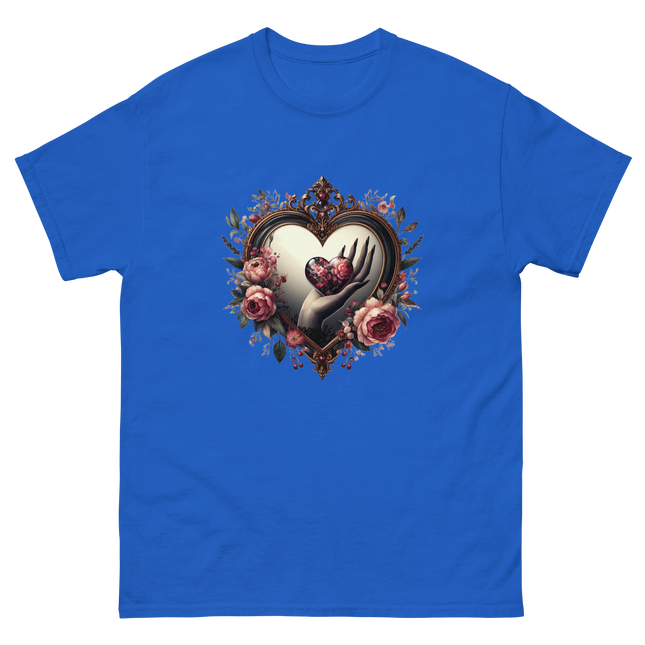 Heart Frame & Gothic Floral Art Tee Women Tees Style Junction – Custom Digital Designs & Apparel Royal S