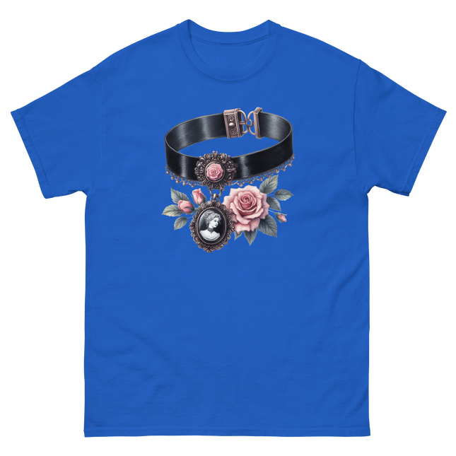 Victorian Cameo Choker Floral Tee Women Tees Style Junction – Custom Digital Designs & Apparel Royal S