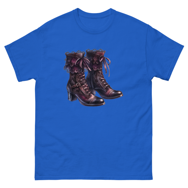 Lace-Up Gothic Boots Illustration Tee Women Tees Style Junction – Custom Digital Designs & Apparel Royal S