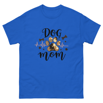 Bold Black & Gold Luxe Dog Mom Tee – Glam Paw Print Style Women Tees Style Junction – Custom Digital Designs & Apparel Royal S