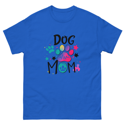 Neon Pop Dog Mom Tee – Bright Comic-Inspired Design Women Tees Style Junction – Custom Digital Designs & Apparel Royal S