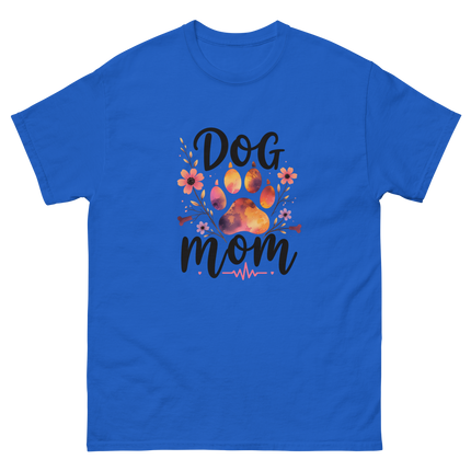 Sunset Floral Dog Mom Tee – Boho Paw & Blooms Design Women Tees Style Junction – Custom Digital Designs & Apparel Royal S