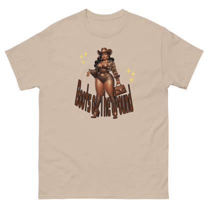 Boots on the Ground Curvy Cowgirl #3 Tee – Western Graphic Shirt Women Tees Style Junction – Custom Digital Designs & Apparel Sand S