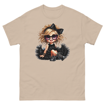 Blonde Curly Girl Tee – Tulle Skirt & Sunglasses Streetwear Women Tees Style Junction – Custom Digital Designs & Apparel Sand S