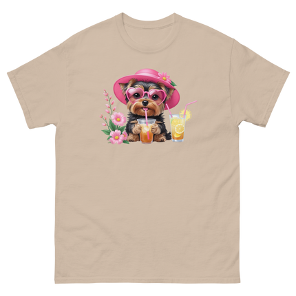 Yorkie Dog #1 Iced Tea Graphic Tshirt – Floral Summer Print Shirt Women Tees Style Junction – Custom Digital Designs