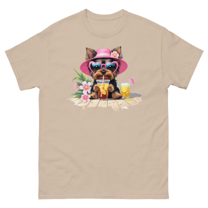Yorkie Dog #3 Iced Tea Graphic Tee – Floral Summer PNG Print Shirt Women Tees Style Junction – Custom Digital Designs