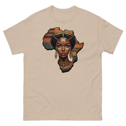 Afrocentric Queen Tee – Tribal Pattern Art, Bold Heritage Vibe #3 Women Tees Style Junction – Custom Digital Designs & Apparel Sand S