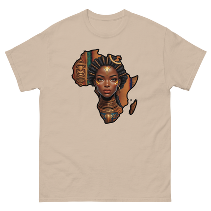 Afrocentric Queen Tee – Tribal Pattern Art, Bold Heritage Vibe #4 Women Tees Style Junction – Custom Digital Designs & Apparel Sand S