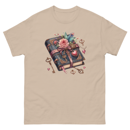 Vintage Rose Key Book Graphic Tee Women Tees Style Junction – Custom Digital Designs & Apparel