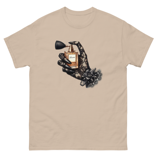 Gold Perfume Bottle Gothic Lace Tee Women Tees Style Junction – Custom Digital Designs & Apparel