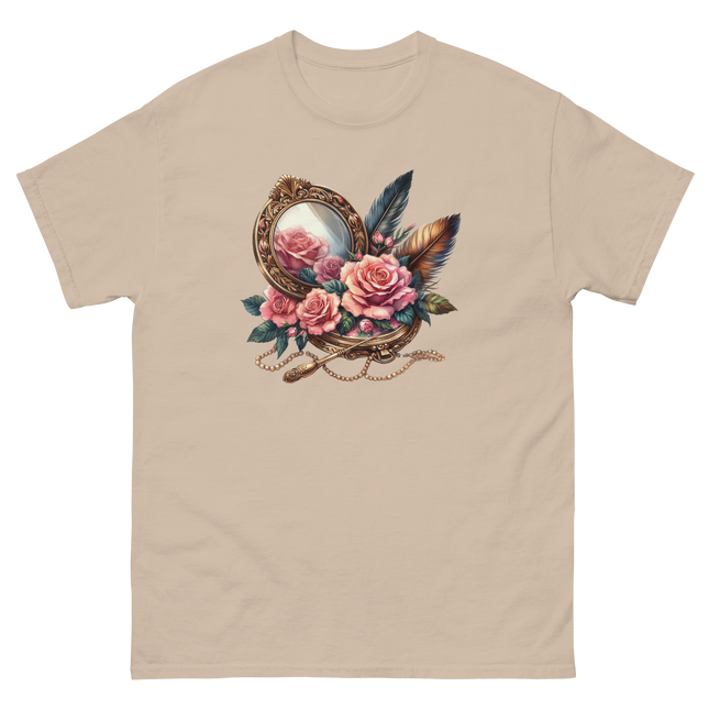 Vintage Mirror & Rose Frame Tee Women Tees Style Junction – Custom Digital Designs & Apparel