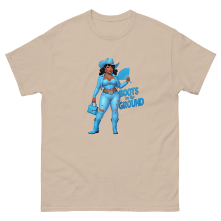 Boots on the Ground Tee – Light Blue Curvy Cowgirl Graphic #2 Women Tees Style Junction – Custom Digital Designs & Apparel