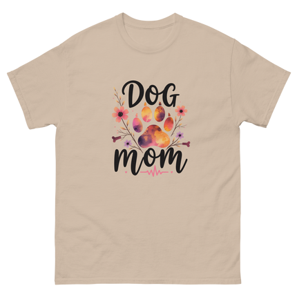 Sunset Floral Dog Mom Tee – Boho Paw & Blooms Design Women Tees Style Junction – Custom Digital Designs & Apparel Sand S