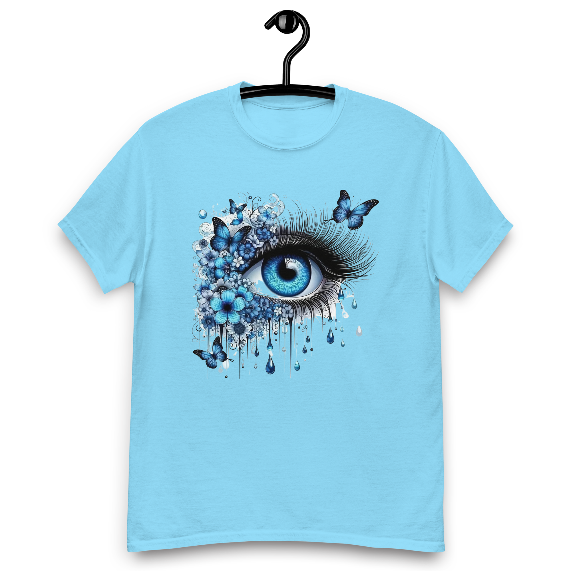 Tears of Blue Elegance Unisex Classic Tee - 100% Cotton with Double-Seam Durability Physical T-Shirt Style-Junction