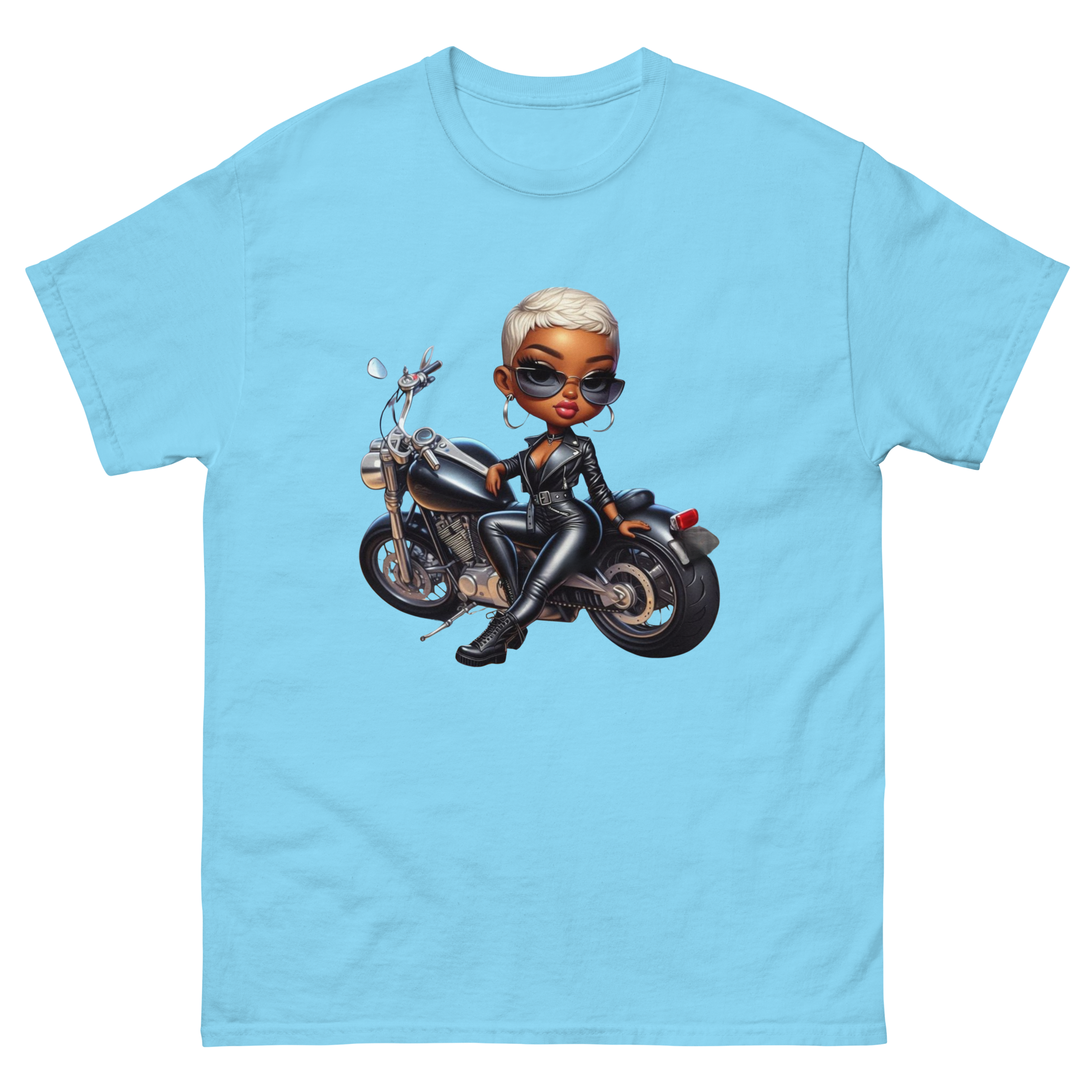 Biker Chic Diva Women's Custom Cotton Classic Tee Physical T-Shirt Style-Junction