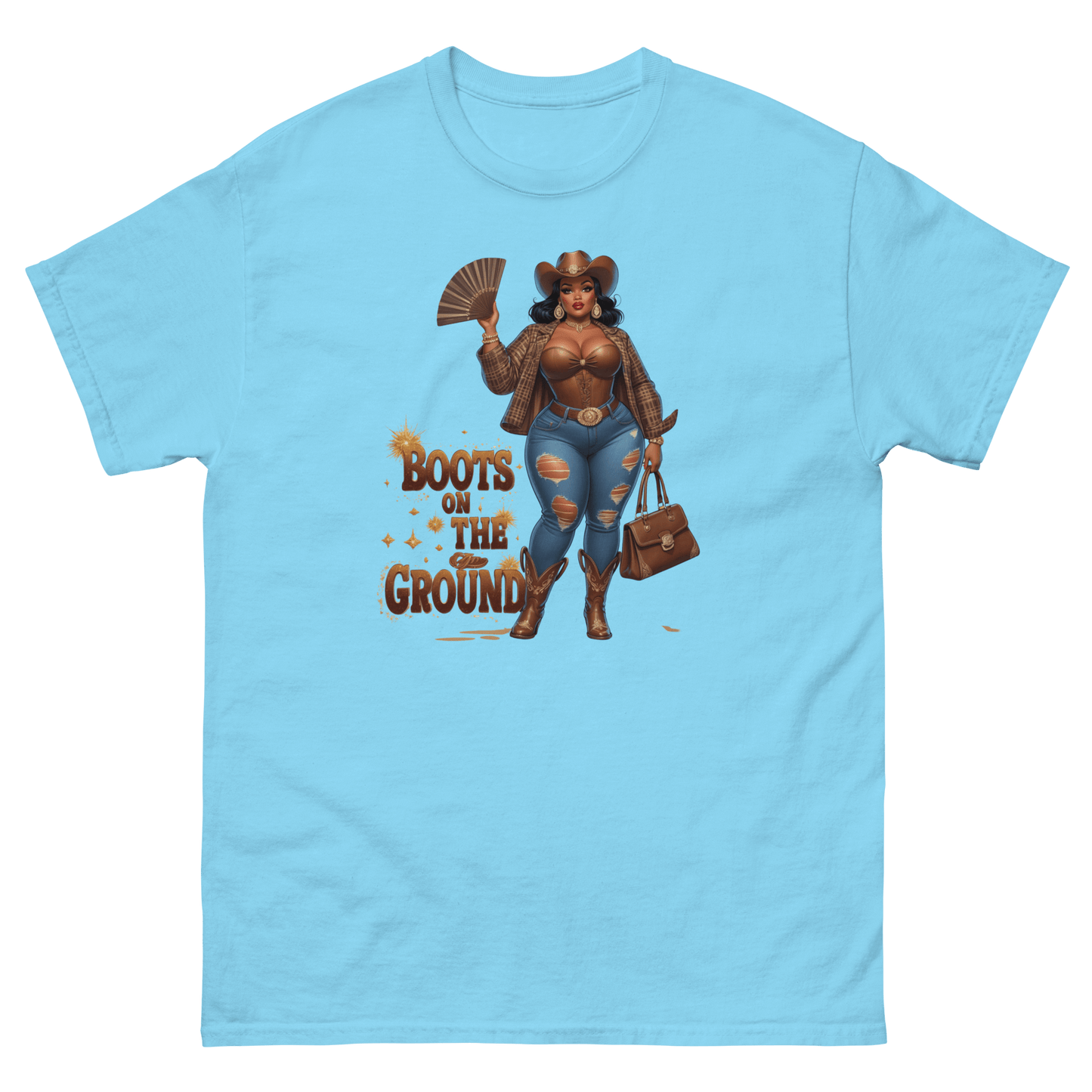 Boots on the Ground Curvy Cowgirl #2 Tee – Bold Western Style Women Tees Style Junction – Custom Digital Designs & Apparel