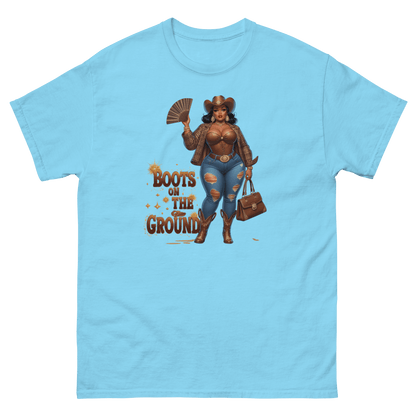 Boots on the Ground Curvy Cowgirl #2 Tee – Bold Western Style Women Tees Style Junction – Custom Digital Designs & Apparel
