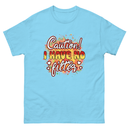 Caution No Filter Tee – Bold Funny Sarcastic Statement Shirt Women Tees Style Junction – Custom Digital Designs & Apparel Sky S