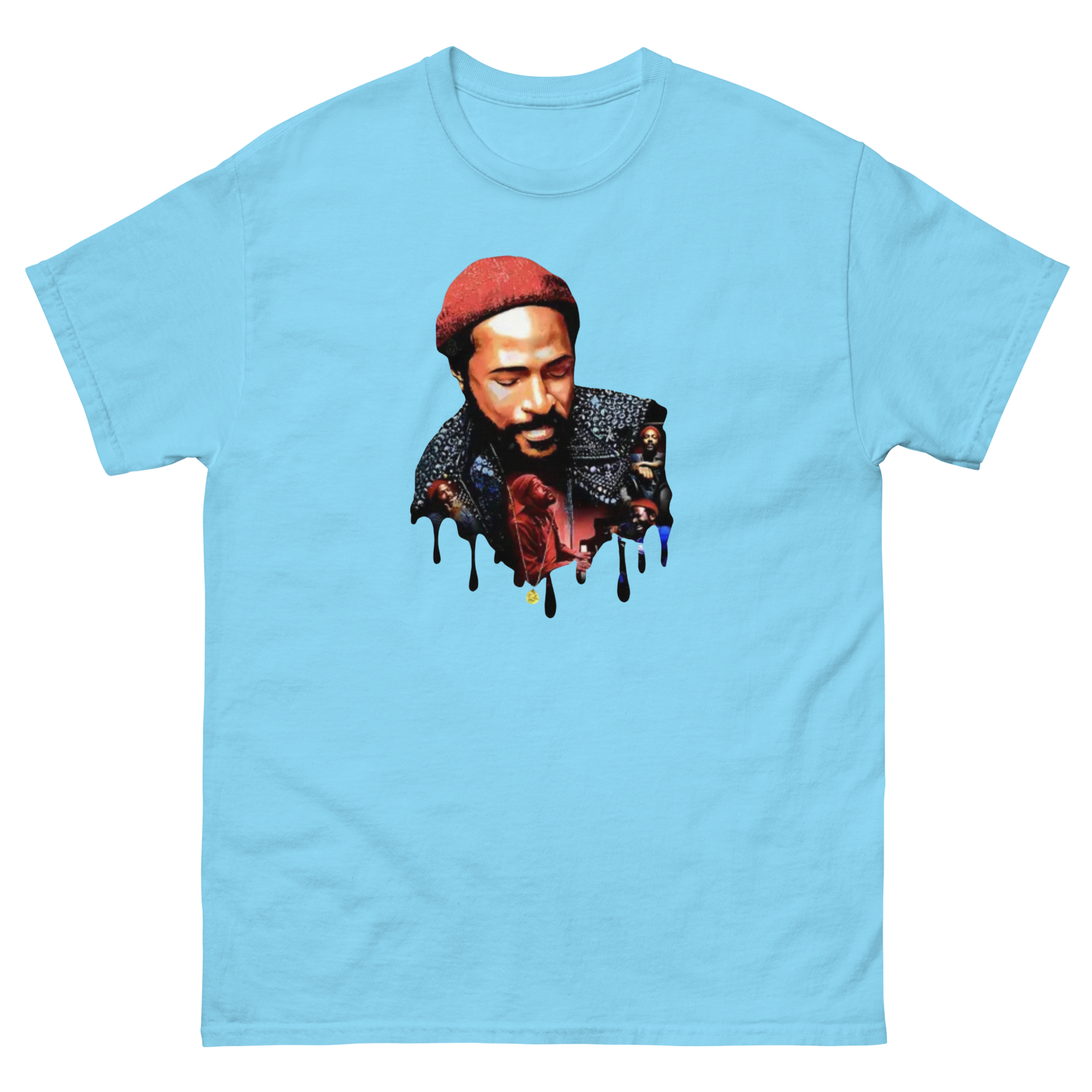 Soulful Retro Music Legend Unisex T-Shirt | Dripping Art Style Women Tees Style Junction – Custom Digital Designs & Apparel Sky S