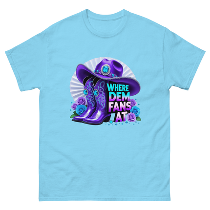 Where Dem Fans At Tee – Glam Cowgirl Boots & Hat Women Tees Style Junction – Custom Digital Designs & Apparel Sky S