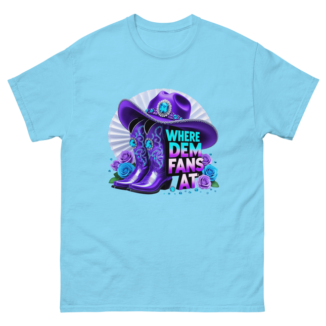 Where Dem Fans At Tee – Glam Cowgirl Boots & Hat Women Tees Style Junction – Custom Digital Designs & Apparel Sky S