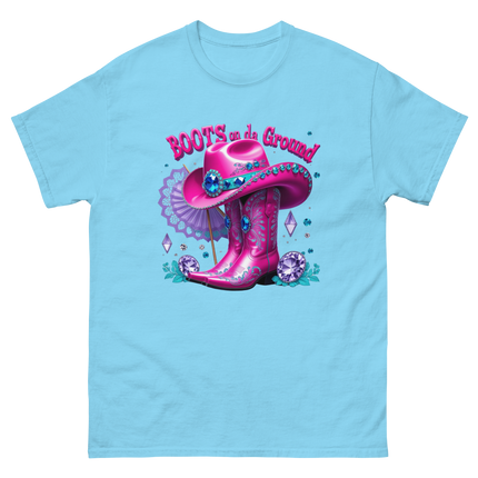 Western Glam Tee – Pink Boots & Hat Statement Women Tees Style Junction – Custom Digital Designs & Apparel Sky S