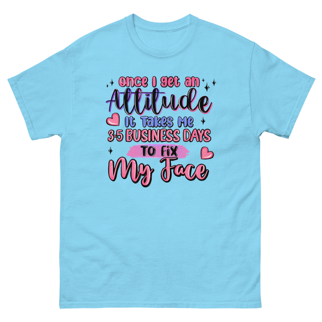 Attitude Fix Tee – Funny Pastel Quote Graphic Shirt Women Tees Style Junction – Custom Digital Designs & Apparel