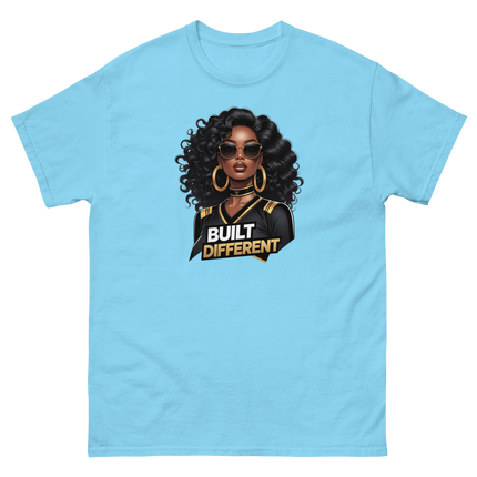 Built Different Tee – Bold Black Art, Gold Statement Style #2 Women Tees Style Junction – Custom Digital Designs & Apparel