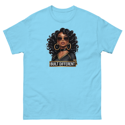 Built Different Tee – Bold Black Art, Gold Statement Style #3 Women Tees Style Junction – Custom Digital Designs & Apparel
