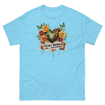 Evenly Broken Leopard Heart Tee – Watercolor Floral Vibes #3 Women Tees Style Junction – Custom Digital Designs & Apparel