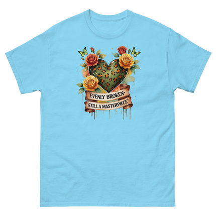 Evenly Broken Leopard Heart Tee – Watercolor Floral Vibes #5 Women Tees Style Junction – Custom Digital Designs & Apparel