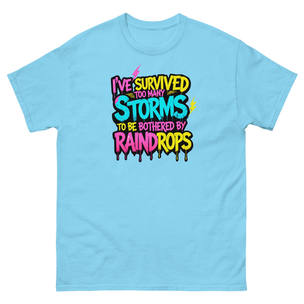 Survived the Storms Statement Tee – Neon Streetwear Bold Vibes Women Tees Style Junction – Custom Digital Designs & Apparel