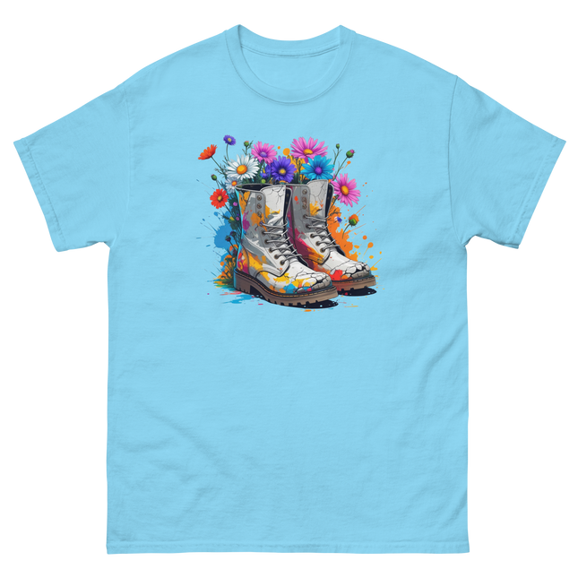 Rainbow Combat Boots Tee – Floral Festival Graphic Shirt #2 Women Tees Style Junction – Custom Digital Designs & Apparel