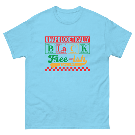 Unapologetically Black Free-ish 1865 Tee – Bold Science Design Women Tees Style Junction – Custom Digital Designs & Apparel Sky S