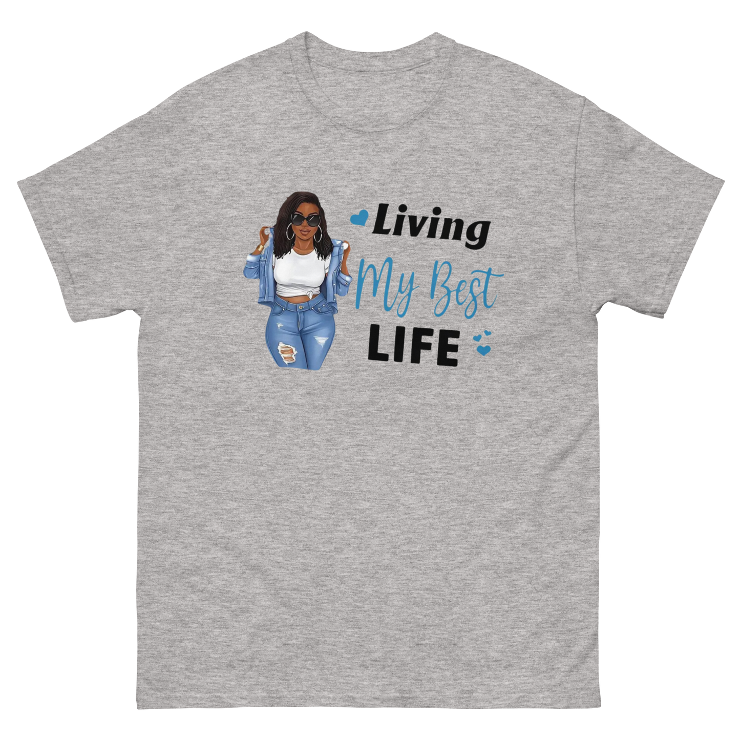 Living My Best Life Women's Classic Tee Physical T-Shirt Style-Junction Custom Designs & Prints Sport Grey S