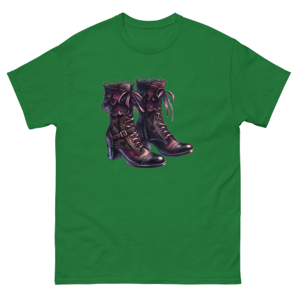 Lace-Up Gothic Boots Illustration Tee Women Tees Style Junction – Custom Digital Designs & Apparel Turf Green S