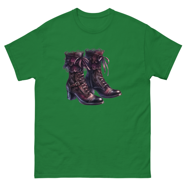 Lace-Up Gothic Boots Illustration Tee Women Tees Style Junction – Custom Digital Designs & Apparel Turf Green S