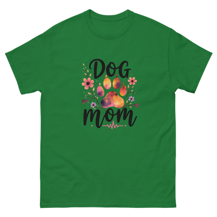 Sunset Floral Dog Mom Tee – Boho Paw & Blooms Design Women Tees Style Junction – Custom Digital Designs & Apparel Turf Green S