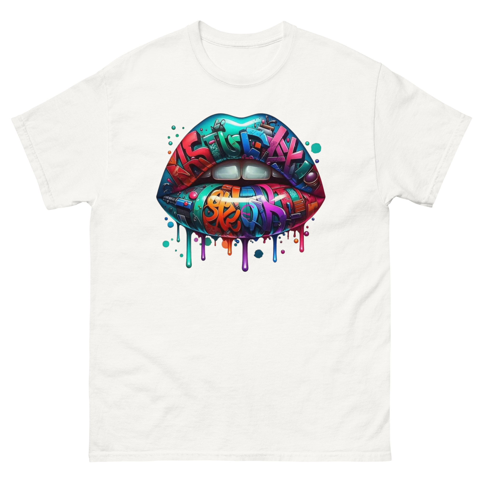 Colorful Graffiti Custom Designed Unisex Classic T-shirt Physical T-Shirt Style-Junction