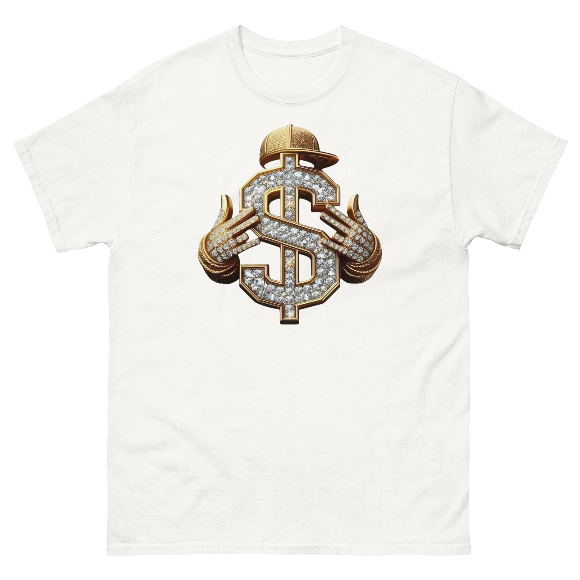 Diamond Dollar Swag Custom Design Unisex Classic T-shirt Physical T-Shirt Style-Junction