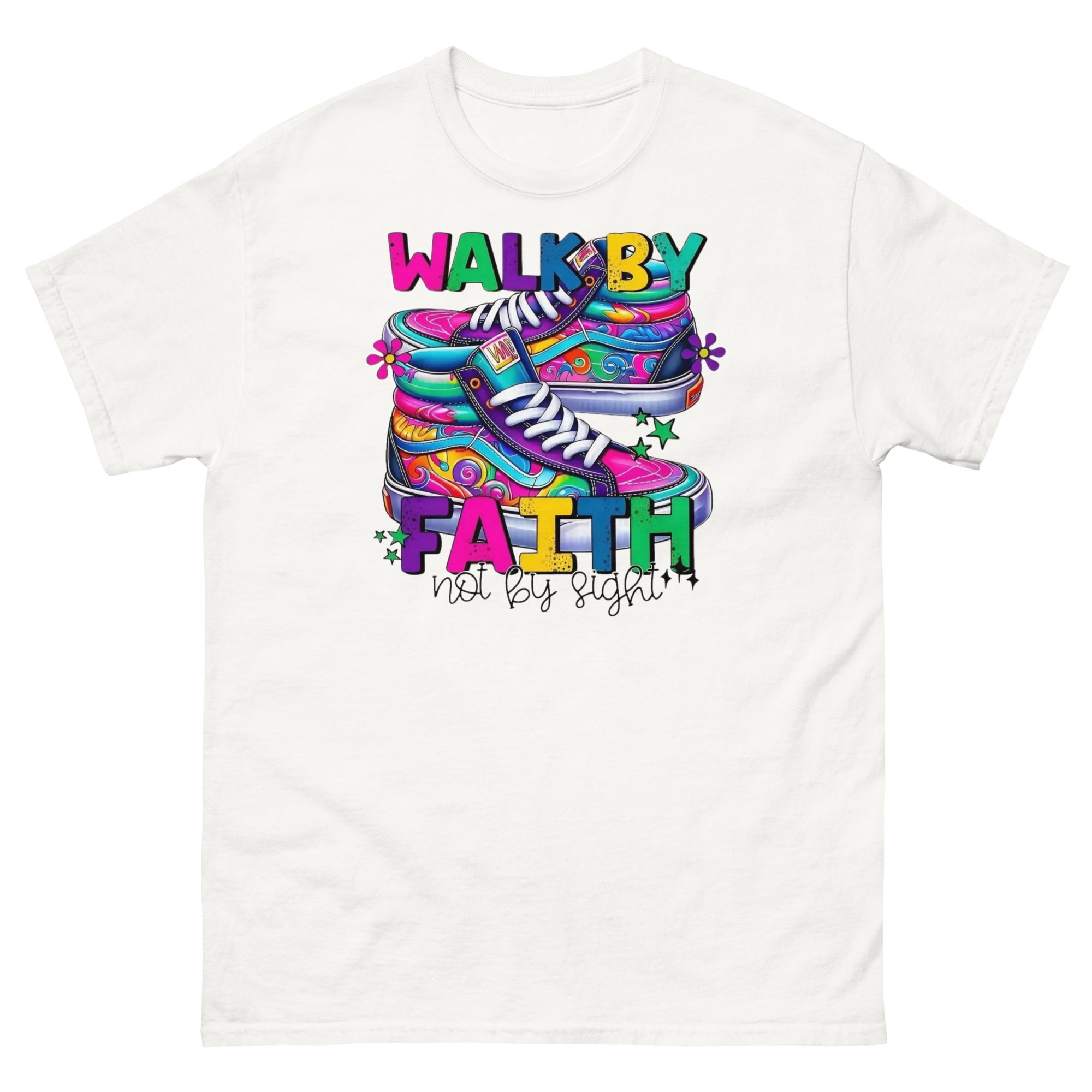 Walk By Faith Custom Design Unisex Classic T-shirt Physical T-Shirt Style-Junction