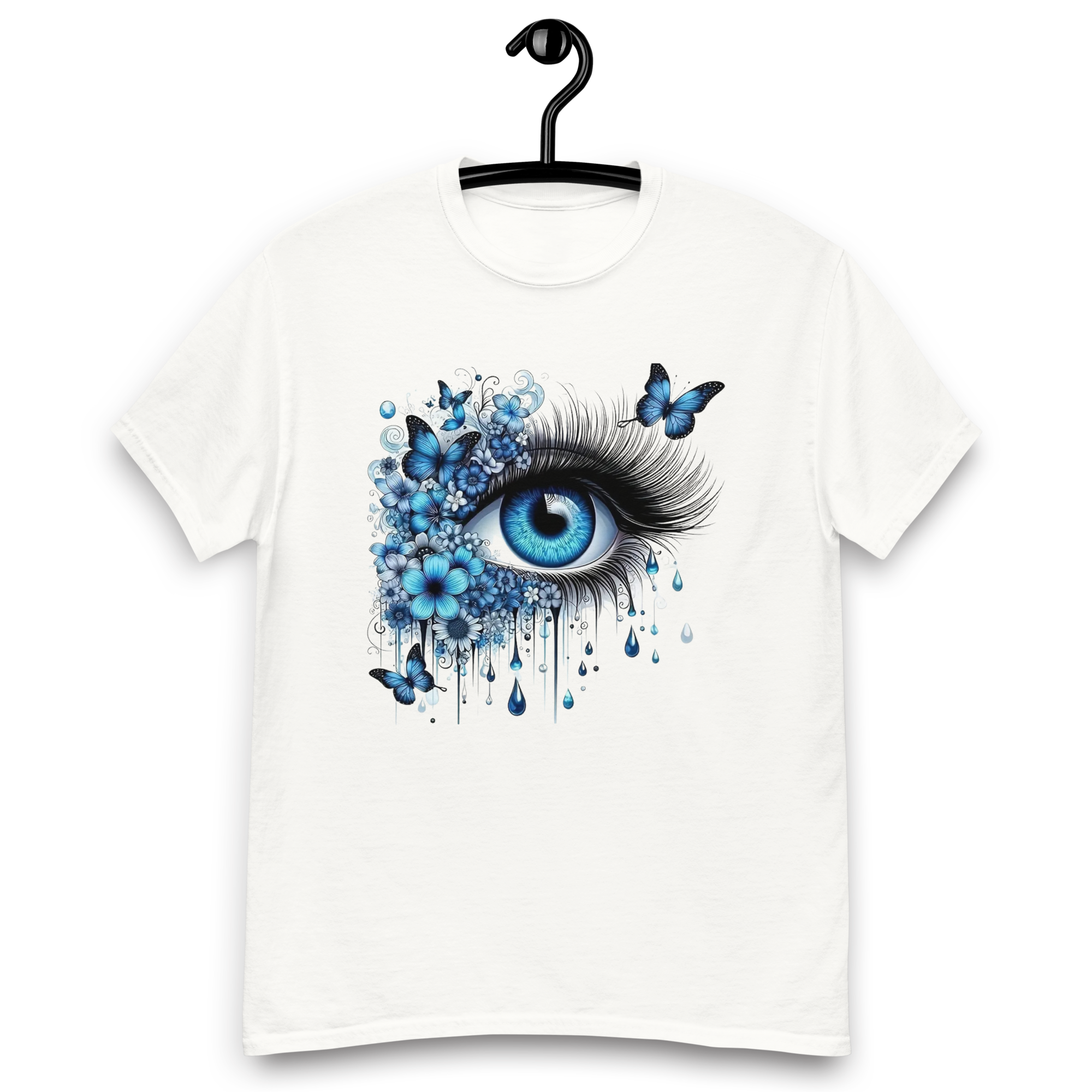 Tears of Blue Elegance Unisex Classic Tee - 100% Cotton with Double-Seam Durability Physical T-Shirt Style-Junction