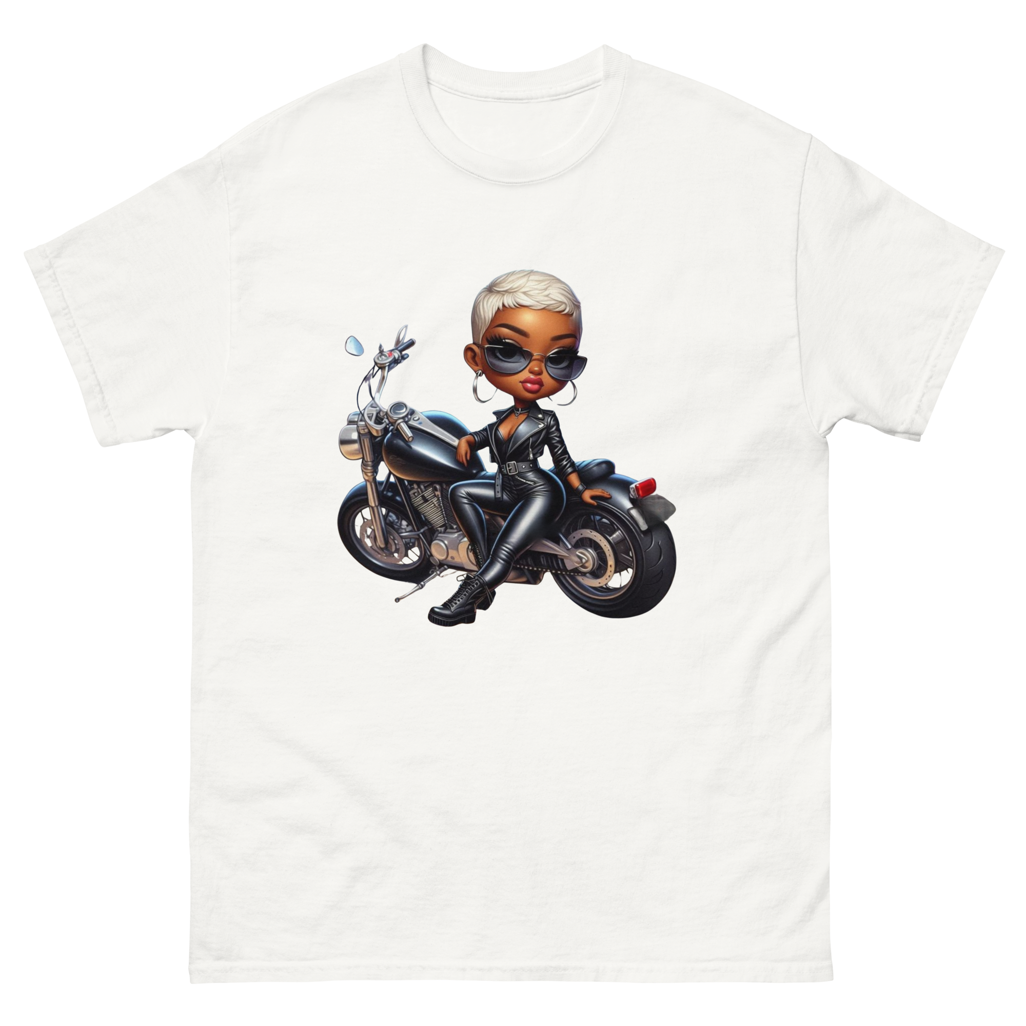 Biker Chic Diva Women's Custom Cotton Classic Tee Physical T-Shirt Style-Junction