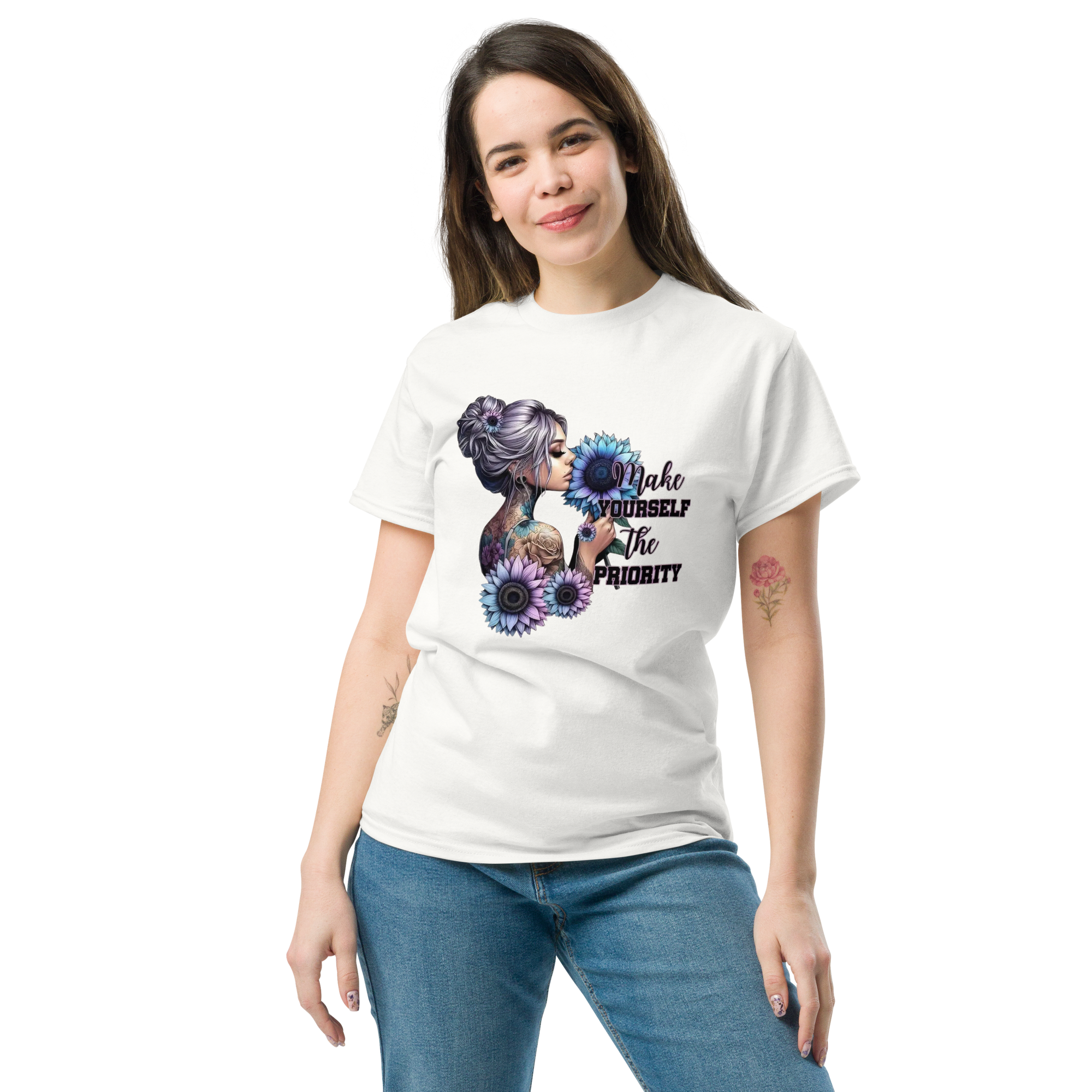 Trendy Women's Classic Tee - 'Make Yourself The Priority' Statement Design Physical T-Shirt Style-Junction